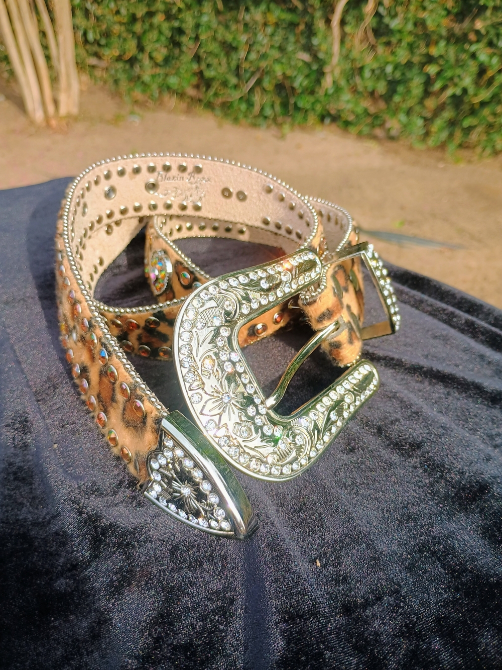 Blazin Roxx Leopard Print Hair Belt with Decorative Silver Western Buckle